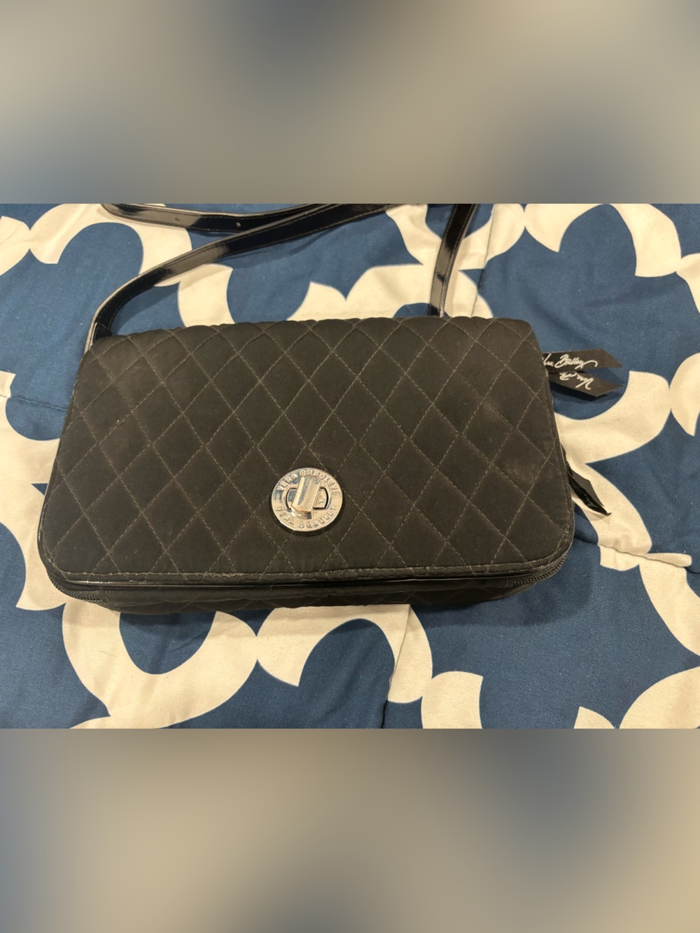 Vera Bradley Black Quilted Shoulder Crossbody Bag
